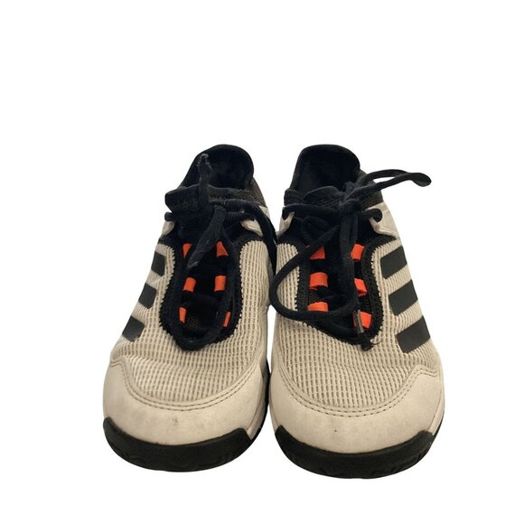 Adidas gw2997  Junior kids Size 2 White Black Mesh Tennis sneakers Shoes - Picture 2 of 8